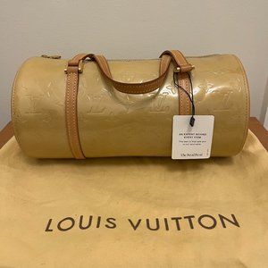 Louis Vuitton Beige Nude Patent Leather Bedford Papillon Handbag Shoulder Bag